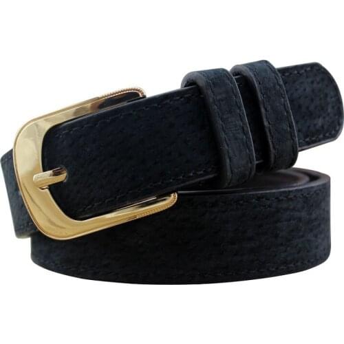 New Women belt high quality solid color Imitation leather Alloy pin buckle belt casual simple Women cowboy belt