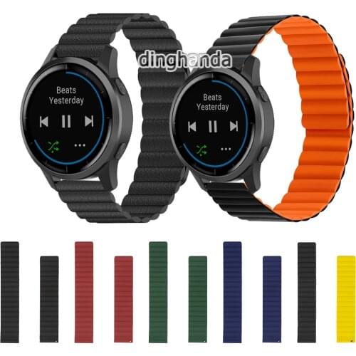 22mm Silicone Band Strap Magnetic Loop Watchband For Garmin Vivoactive 4