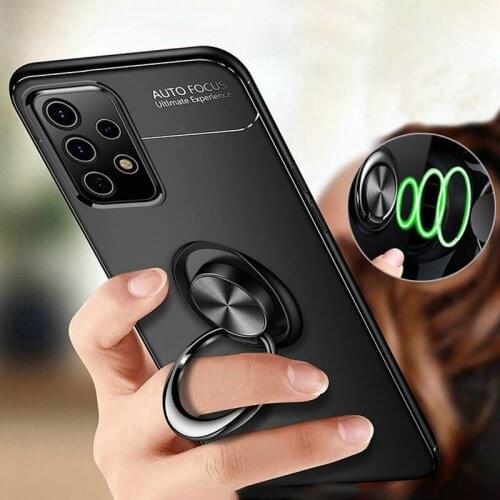 Luxury Ring Phone Case For Samsung Galaxy A52 A72 A02 A02S A12 A22 A32 A42 A82 Quantum 2 Cover Silicone Car Holder Case Coque