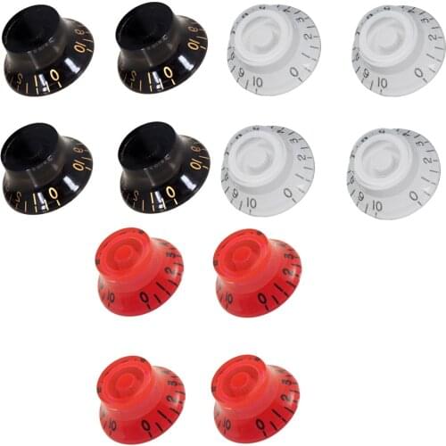 4Pcs Volume Tone Control Knobs Plastic Black Vintage Style Jazz Bass Guitar Potentiometer Knob for EPI LP Guitar