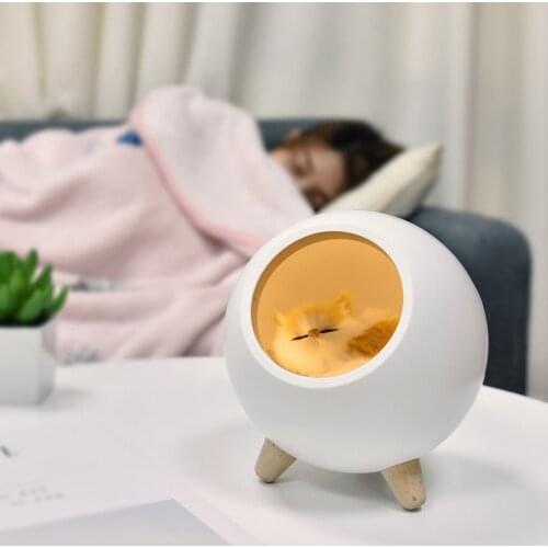 New 2021 Touch Night Light Cat Pet House Ambience Lamp Usb Charging Cute Cartoon Small LED Night Light Warm Yellow Home Decor
