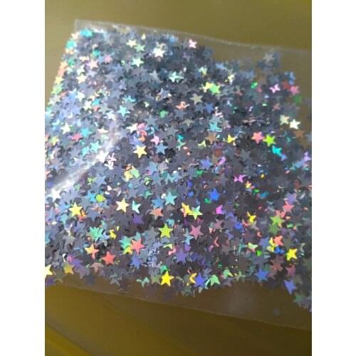 Silver Micro Star AB 3mm Holographic Laser STAR Shape Sequins for nail art decoration and DIY Supplies - 10g/bag