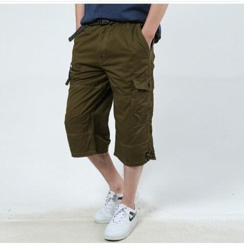 Summer Mens Military Baggy Cargo Shorts Loose Fit Multi-pocket Causal Tactical Workout Shorts Beach Board Trousers Big Size