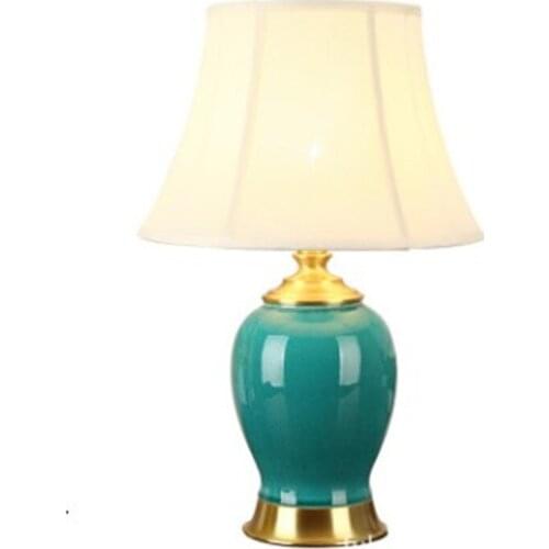 Modern American Style Green Beige Ceramic Table Lamp For BedRoom Bedside Living Room Foyer Study Desk Reading Night Light 190106