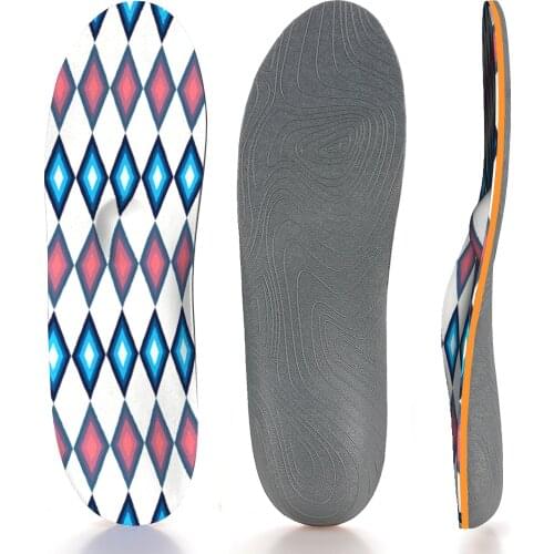 Printing Memory Foam Insoles Plantar Fasciitis Arch Support Insoles for Women Men,Comfortable Breathable Sports Shoe Inserts