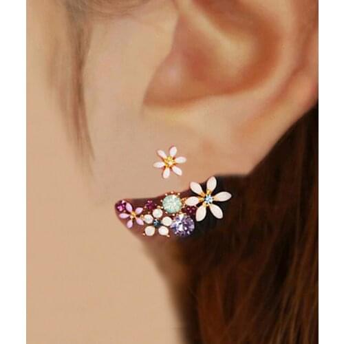 FAMSHIN Fashion Imitation Pearl Earrings Small Daisy Flowers Hanging After Senior Flower earrings Female Jewelry Wholesale