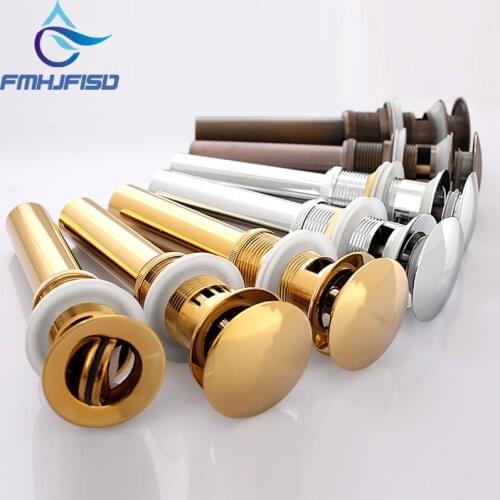Golden Polish Pop Up Drain With Overflow Waste Vanity Bathroom Drain without Overflow Chrome Nickel ORB Colors Free Shipping