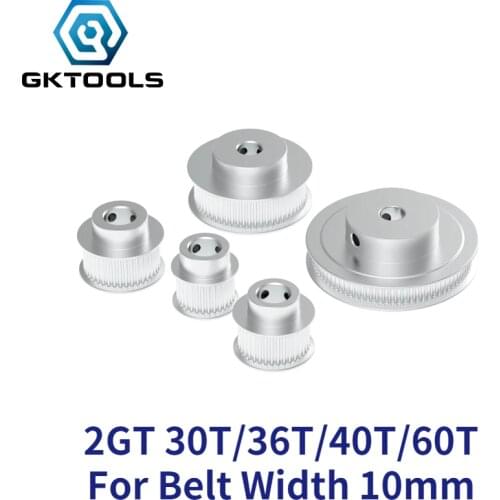GT2 2GT Timing Pulley 30 36 40 60 80 Tooth Wheel Bore 5mm 8mm Aluminum Gear Teeth Width 10mm 3D Printer Parts Accessories