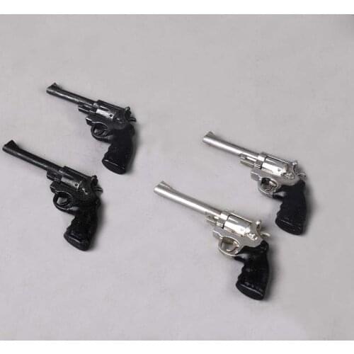 1/6 Metal REVOLVER Pistol Toy Gun Model Black/ Silver Soldier Weapon TOYS VIKING FS013 For 12in action figure collection