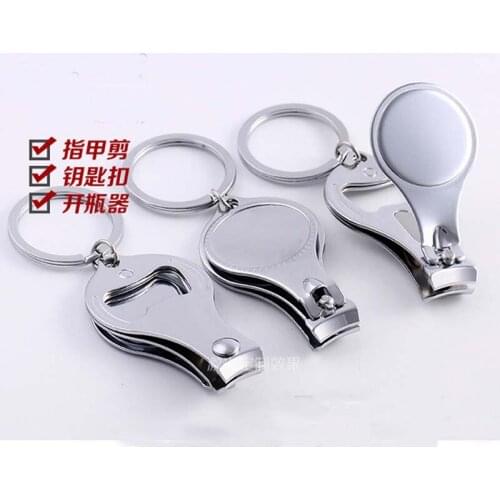 1Pcs 9*3.2cm Big Round Professional Women Men Stainless Steel Toe Nail Clipper Cutter Trimmer Tool With Keychain And Beer Opener