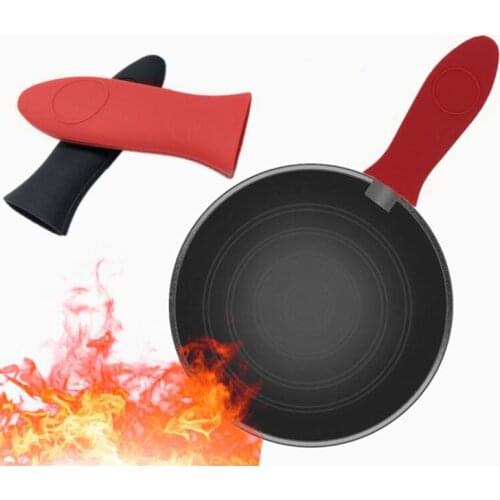 1Pcs Non-Slip Silicone Handle Holder Cookware Parts Potholder Cast Iron Skillet Grip Sleeve Cover Pots Pans Handle Parts
