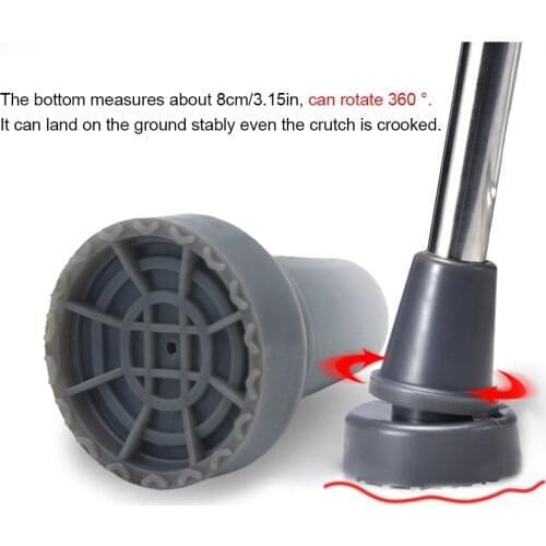 1pc Replacement Cane Tip 360 Rotatable Non-slip Wear-resistant Reinforced Rubber Durable Flexible Cane Pad Trekking Outdoor