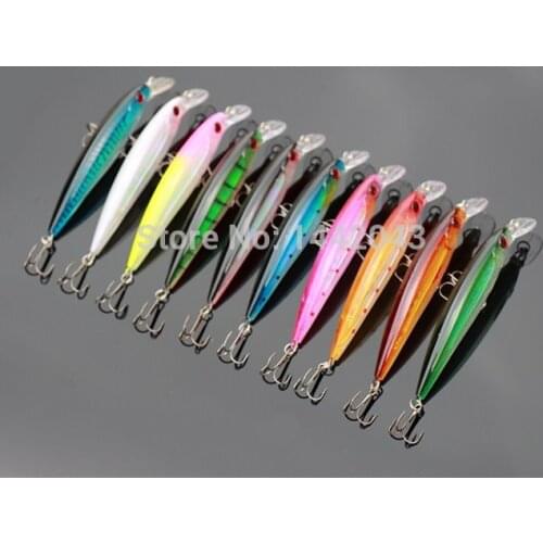 10PCS/LOT 15G 11CM Fishing Lure Minnow Lures Hard Bait Pesca Fishing Tackle isca artificial 10 Colors Hook Swimbait China