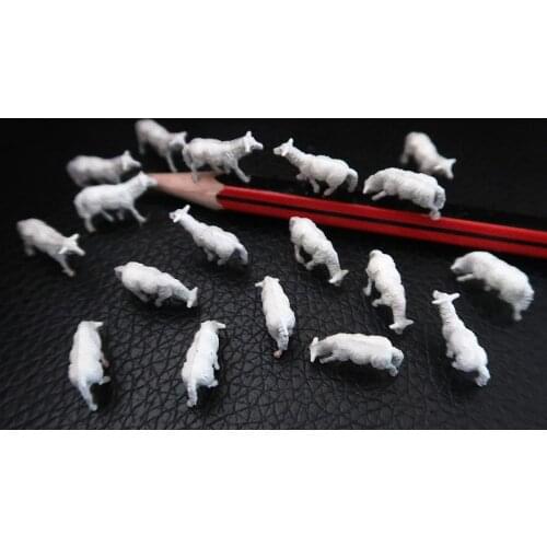 18PSC 1/87 Model Train Ho Scale Animal Flock Diorama Miniatures Figures Sand Table Model Scene Creative Macro Photography Props