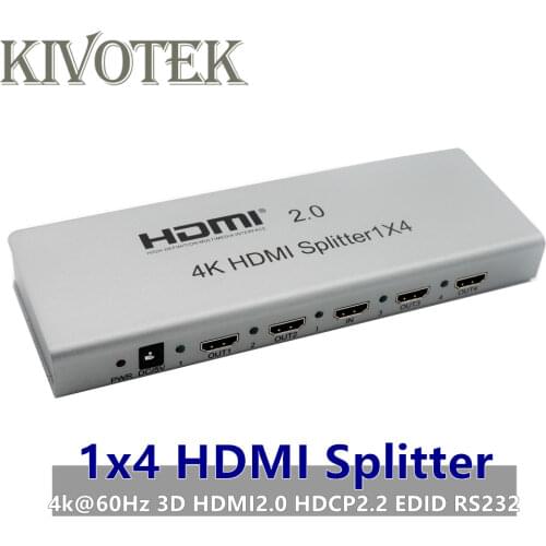 4Kx2K 1x4 HDMI Splitter Adapter,Split 1-In 4-Out Male Connector,Full 1080p,3D EDID/RS232 Control For DVD STB HDTV Free Shipping