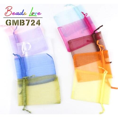 50pcs/lot 5x7cm 7x9cm 9x12cm 10x15cm Drawstring Organza Bags Jewelry Packaging Bags Candy Wedding Bags Wholesale Gifts Pouches