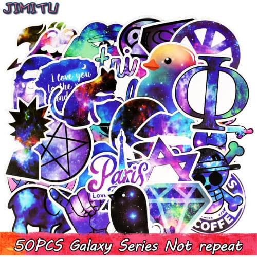 50pcs Galaxy Mixed Stickers Anime Funny JDM Sticker for Kid DIY Laptop Skateboard Luggage Motor Bicycle Car Waterproof Stickers