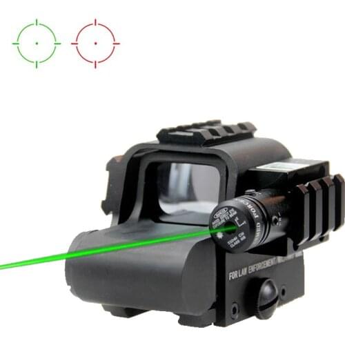553 Tactical Holographic Rifle Scope Red and Green Dot Sight with Laser Sight for 20mm Picatinny Side Rail