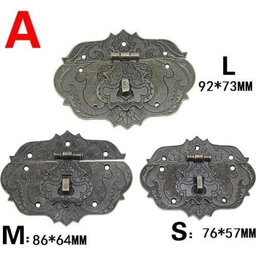 Antique Bronze Retro Jewelry Box Hasp Lock Latch Toggle Buckle Wooden Cases Chests Latch Hardware Decor Furniture Accessories