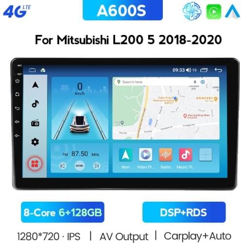 For Mitsubishi L200 5 2018 2019 2020 Android 10.0 DSP BT Car Radio Navigation Multimedia Player GPS IPS Screen No Car DVD Player