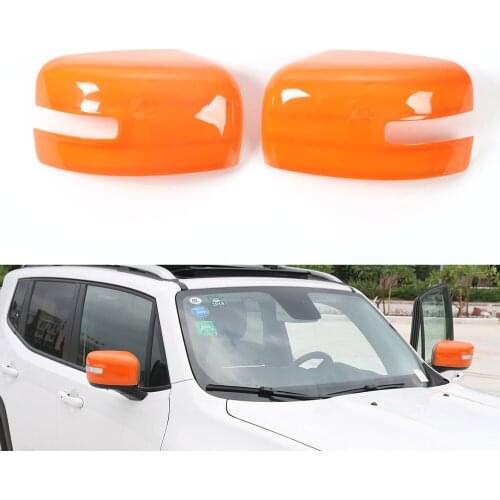 Car Outside Trim Chrome Rearview Side Mirror Cover Trim 2pcs Frame Decoration Cap For Jeep Renegade 2015-2016 Car Styling Covers
