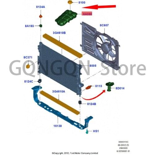 CAR auxiliary water tank For dMo nd eoK uga foc us water tank auxiliary water bottle auxiliary water tank assembly radiator