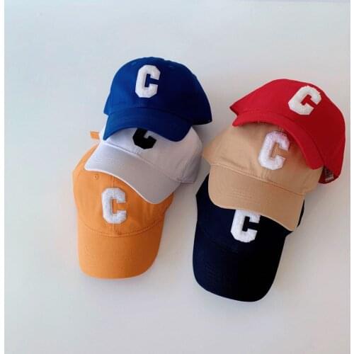 Hot sale 2021 simple and versatile childrens curved brim baseball hat fashion letter boys boys girls cotton hip-hop caps