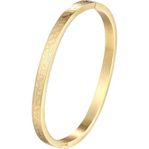 Beautiful Irregular Water Ripple Bracelet & Bangle For Women And Children Stainless Steel Jewelry Favorite Gift For Little Girl