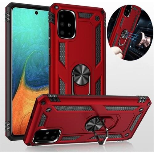 Armor Shockproof Case For Samsung Galaxy A51 A71 Ring Holder Case for Galaxy A51 A71 Hard PC Soft TPU Hybrid Luxury Back Cover
