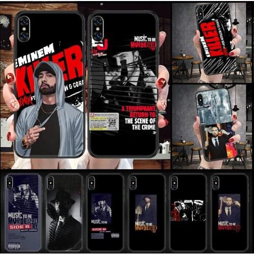 Rapper Eminem Phone Case Cover Hull For iphone 5 5s se 2 6 6s 7 8 12 mini plus X XS XR 11 PRO MAX black tpu Etui trend