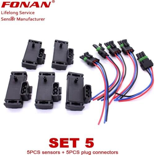5PCS 5 Bar 5BAR MAP Manifold Absolute Pressure Sensor For GM ACCEL DFI CHROME MSD TURBO BOOST AIR