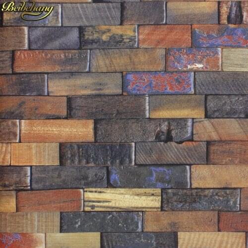 Beibehang Wood Vintage Wallpaper Bar Cafe Internet Cafe KTV Aisle Wine Cellar Hotel Box TV Background wallpapers for living room