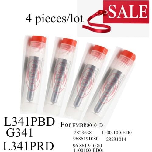 4 pieces G341 L341PBD L341PRD Diesel Fuel Nozzle for Injector 28231014 9686191080 EMBR00101D 1100100-ED01