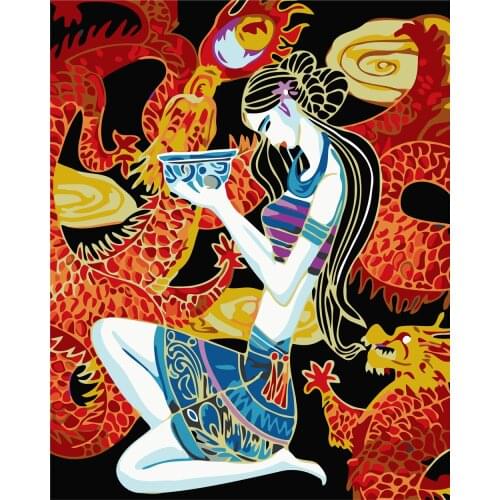 Panorama Love Frameless Diy Oil Painting By Numbers Wolf Handpainted Gift Coloring By Numbers Animal Picture For Living Room