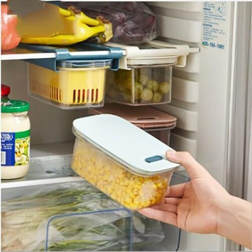 Food Storage Box Refrigerator Sealed Drain Box Fresh-Keeping Container Vegetable Fruit Box With Lid Kitchen Supplies
