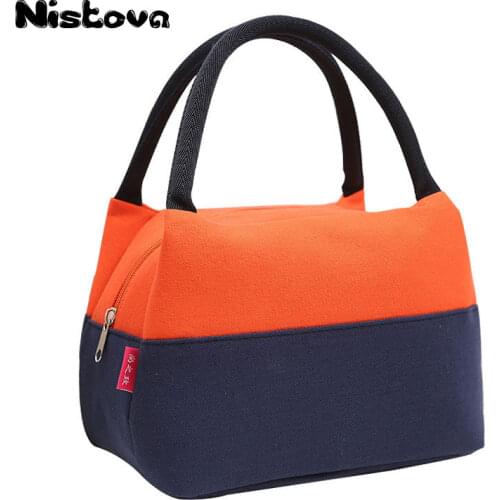 Fashion Portable Insulated Canvas lunch Bag Thermal Food Picnic Lunch Bags for Women kids Men Cooler Lunch Box Bag Tote