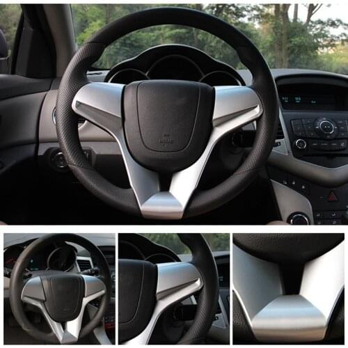 For Chevrolet For Classic Cruze Sedan Hatchback 2009 2010 2011 12 13 14 Car Steering Wheel Trim Cover Chrome Sticker Accessories