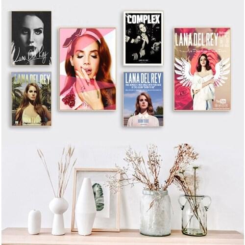Lana Del Rey Pop Wall Art Canvas Painting Nordic Super Star Portrait Posters and Prints Modern Home Decoration Living Room