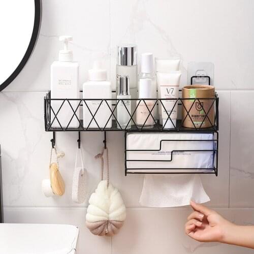 Wall Mounted Metal Shower Shelves Multifunction Storage Rack Shampoo Shelf Toothbrush Cup Holder Bathroom Kitchen Accessories