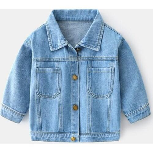 2021 new childrens wear girls cowboy coat spring and autumn jeans childrens big childrens foreign style top 30