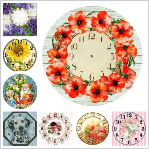 New Arrival 5d Diamond Painting Wall Clock Flower Picture for Home Decoration Full Square 3d Sticker Diamond Embroidery Clock