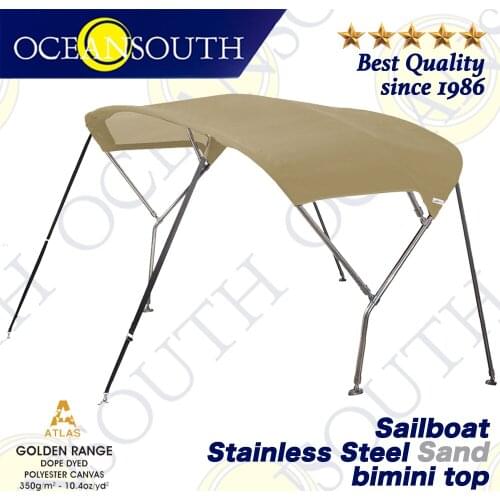 Oceansouth Stainless Steel Sailboat Bimini 25mm Tube Heavy-Duty Boat-cover Top Canopy Water Sun proof UV Protection Sand