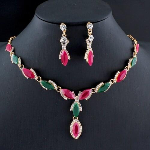 Jiayijiaduo Necklace Earrings Jewelry Sets for Women Dresses Jewelry Accessories 4 Color Gifts Dropshipping Bijoux Pour Femme