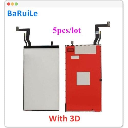 BaRuiLe 5pcs 3D BackLight Film for iPhone 7 8 6S Plus LCD Screen Display With 3D Touch Back Light Flex Cable for iPhone X XS
