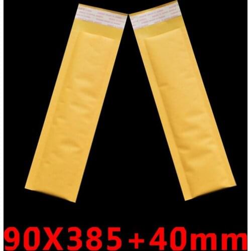 Long Shape Size:80*250+40mm Kraft Paper Bubble Mailing Bag Yellow mailing bag Poly Bubble Bag Envelope Mailer With Soft Bag