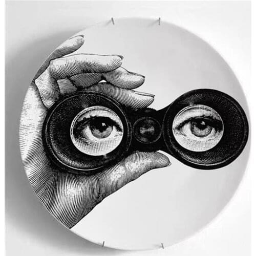 Variety Lady Face Decorative Plate Morden and Retro Ceramic Wall Hanging Dish Human Lady Portrait Painting Plates Creative Craft