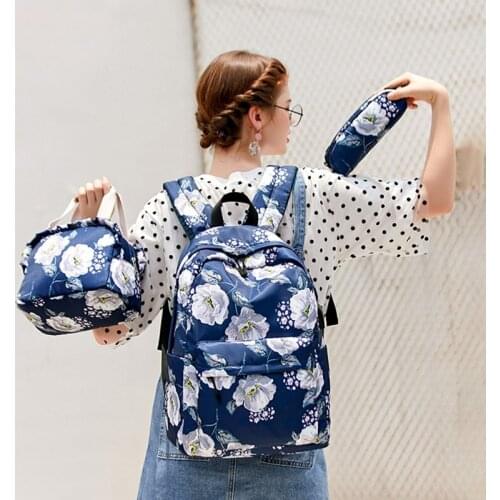 3Pcs/set Large Capacity Backpack Student Rechargeable Knapsack Weekend Travel Magazine Laptop Umbrella Organize Storage Bag Item