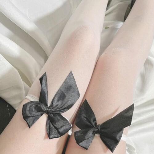 New Women Bownot Stocking Females Silk Stockings Ladies Sexy Bow Stockings Over-Knee-Socks 11 Colors