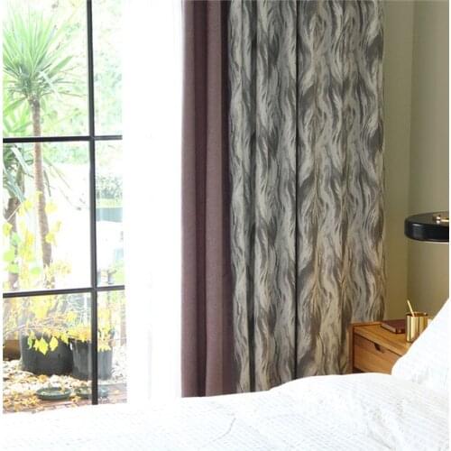 Nordic sample Jacquard Water ripple thick splice livingroom bedroom cloth blackout curtain drapes M607
