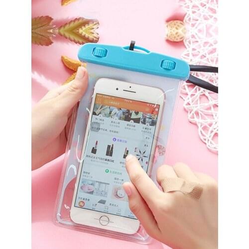 Universal Mobile Phone Case Bag Clear PVC Sealed Waterproof Underwater Cell Smart Phone Touch Swimming Pouch Cover
